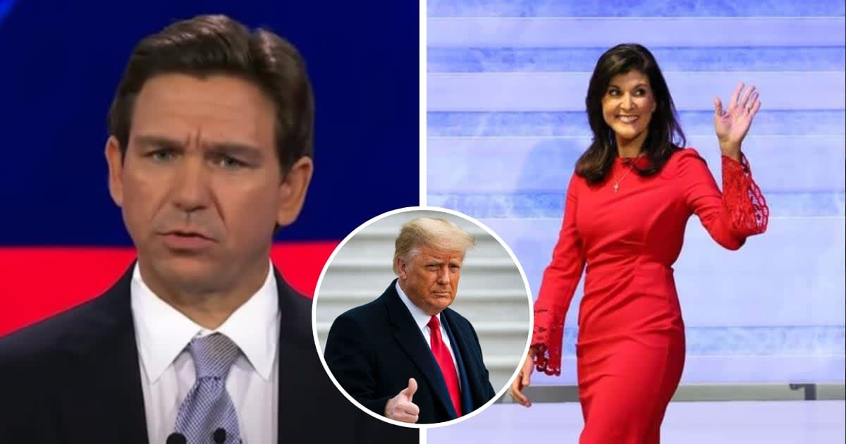 Ron DeSantis took aim at Nikki Haley for refusing to endorse Donald Trump after she dropped out of the GOP presidential race (NBC, Getty Images)