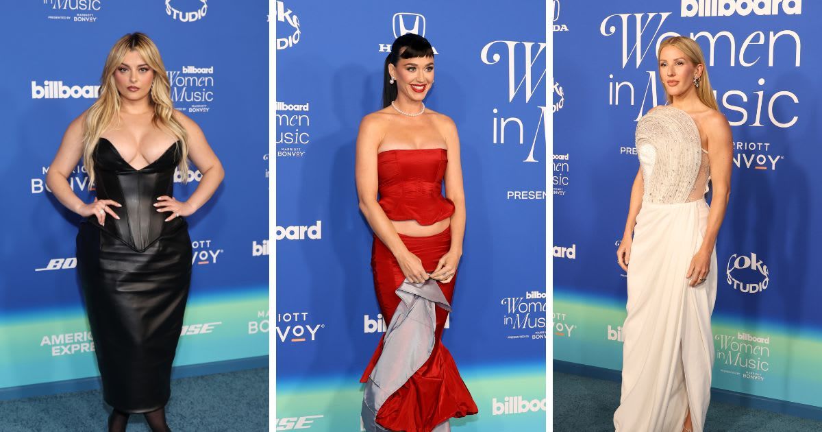 Bebe Rexha, Katy Perry and Ellie Goulding are among the stars who turned heads on the red carpet of the Billboard Women in Music Awards 2024 (Getty Images)