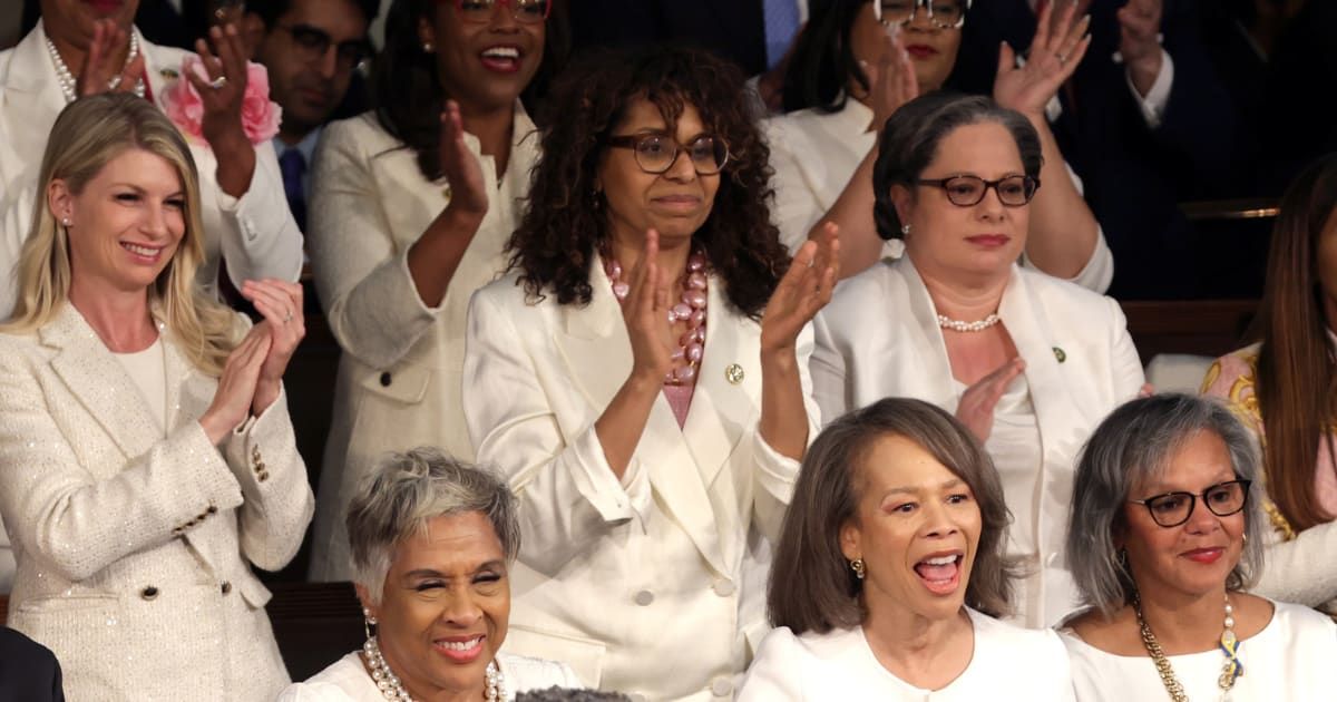 Democratic Congresswomen wore white at State of the Union to spotlight reproductive rights (Alex Wong/Getty Images)