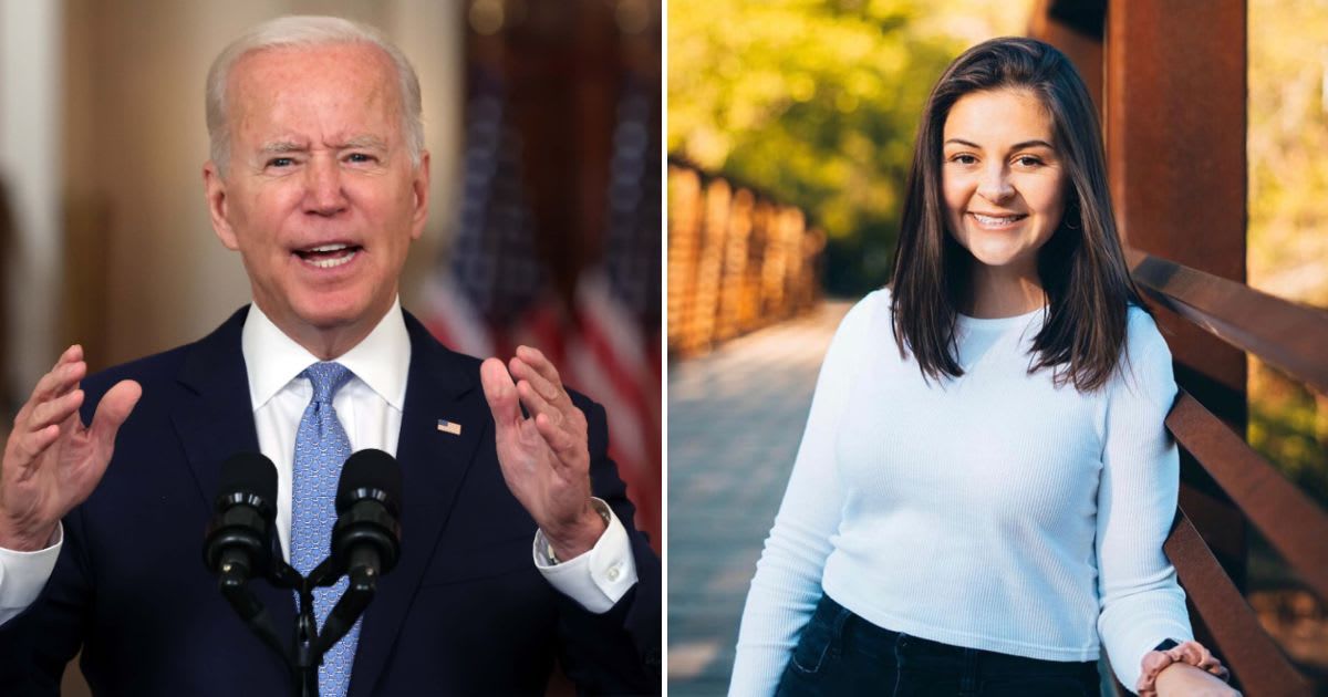 President Biden criticized the illegal immigrant responsible for the death of Georgia nursing student Laken Riley, inadvertently referring to her as "Lincoln" (Getty Images, Laken Riley/Facebook)