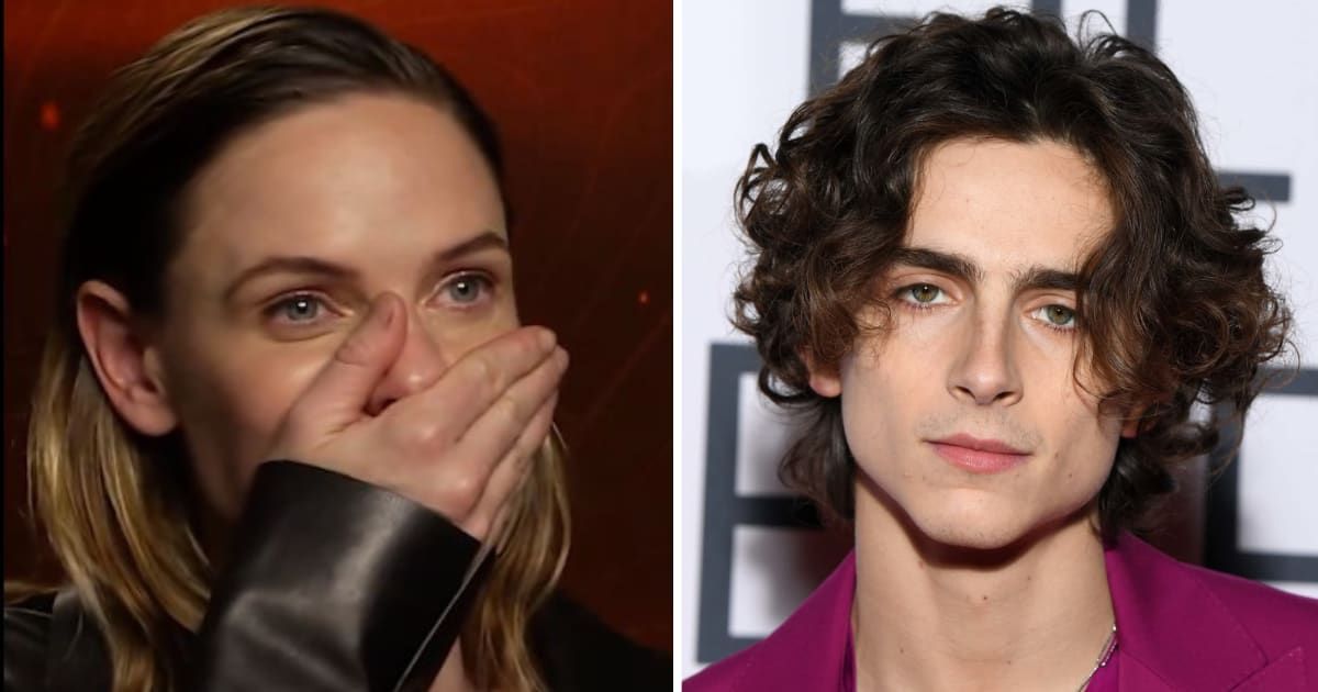 Rebecca Ferguson’s daughter mistook Timothee Chalamet for her father on a Valentine's Day card (X/Screengrab, Getty Images)
