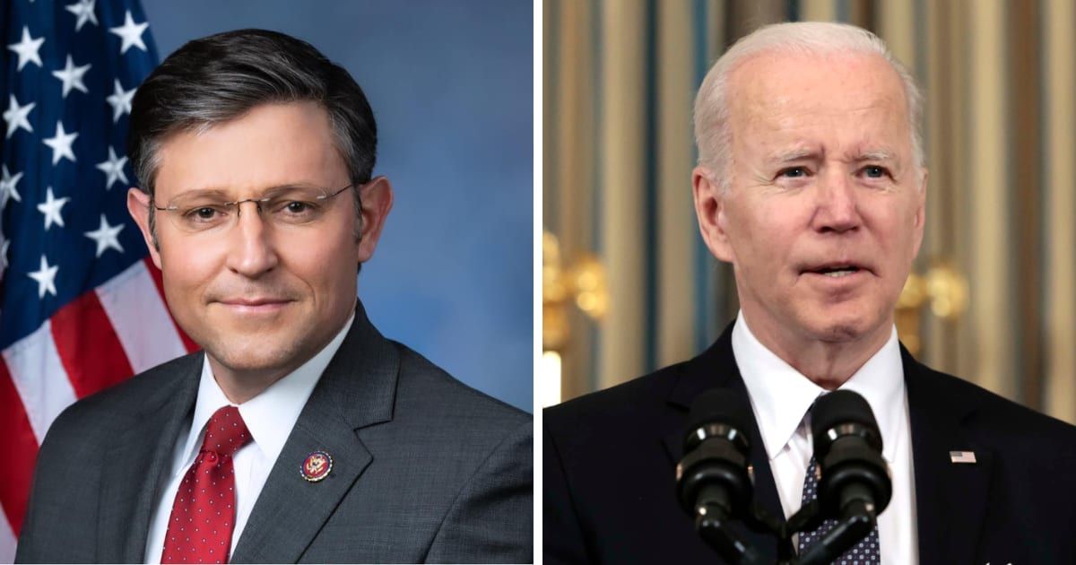 Speaker Mike Johnson described President Joe Biden's State of the Union address as 'hyper-partisan' (Speaker Mike Johnson/Facebook, Getty Images)