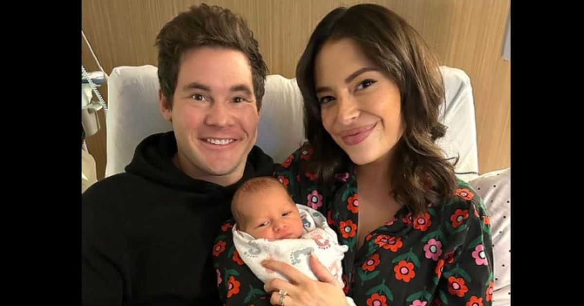 Adam Devine and Chloe Bridges welcomed their son in February (@adamdevine/Instagram)