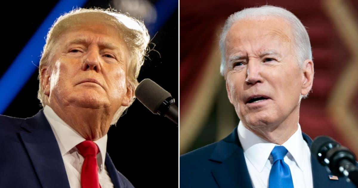 Donald Trump's campaign released an ad on Saturday, March 9, drawing attention to several instances where Joe Biden has stumbled or fallen (Getty Images)