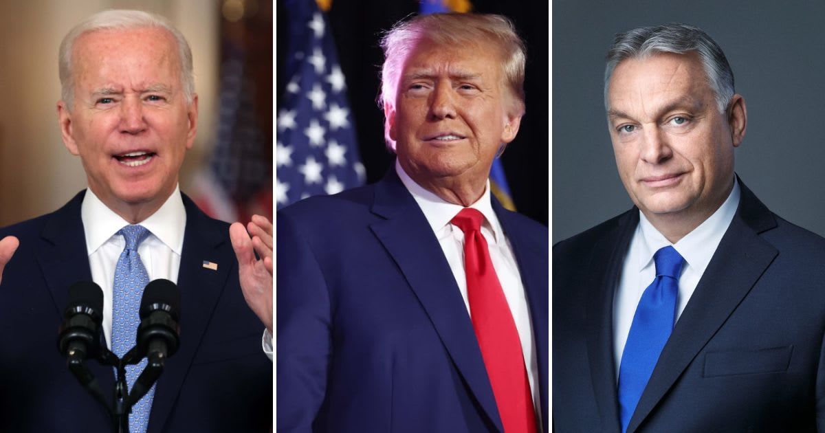 President Joe Biden upped the ante against his predecessor, Donald Trump by scrutinizing him for inviting Hungarian Prime Minister Viktor Orban to Mar-a-Lago (Getty Images, Orbán Viktor/Facebook)