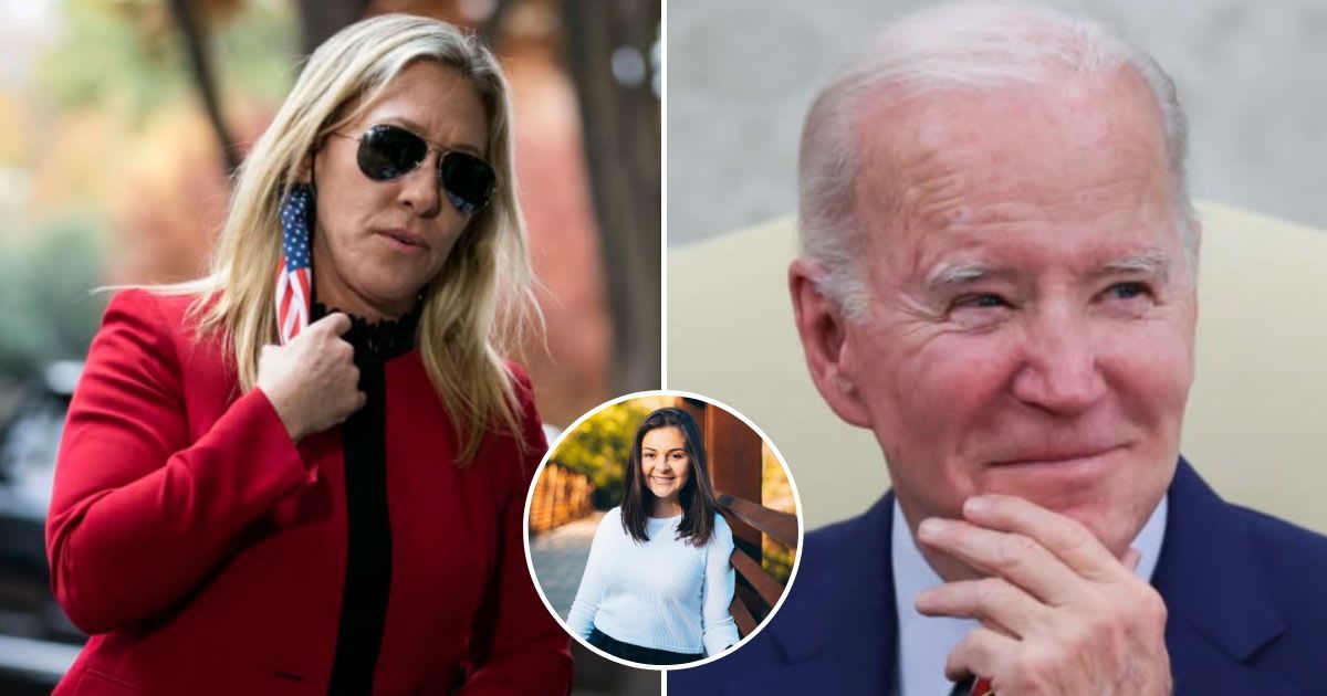  Marjorie Taylor Greene pronounced Laken Riley's name incorrectly and called her 'Lincoln' Riley while denouncing President Joe Biden for the same error (Getty Images, Laken Riley/Facebook)