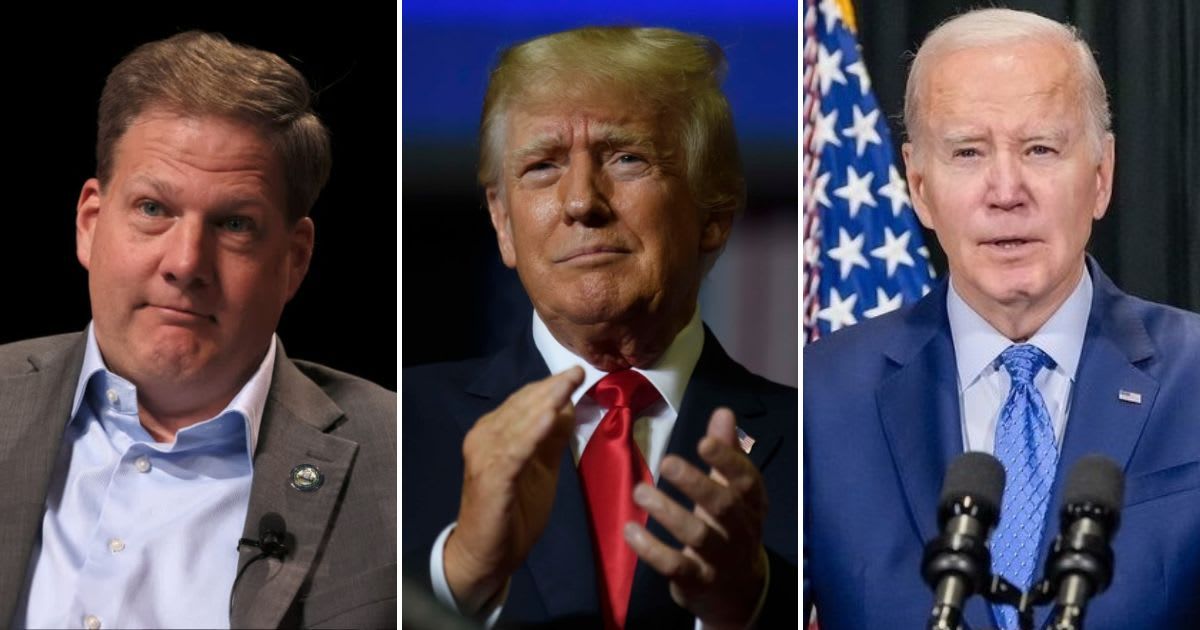 Gov Chris Sununu stands by his criticism of Donald Trump but revealed that he'll support the Republican ticket over voting for Joe Biden (Getty Images, @potus/Instagram)