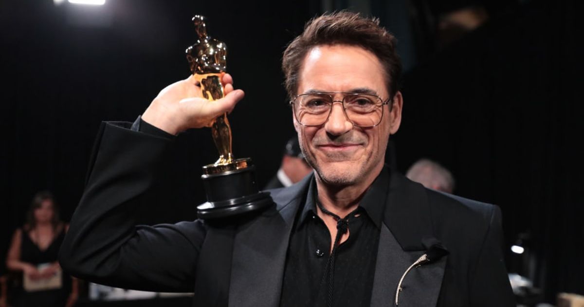 Robert Downey Jr is seen backstage during the 96th Annual Academy Awards at Dolby Theatre on March 10, 2024 in Hollywood, California (Al Seib/A.M.P.A.S. via Getty Images)
