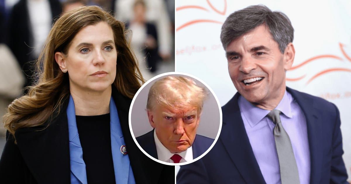 Nancy Mace accused George Stephanopoulos of attempting to 'shame' her for her endorsement of Donald Trump (Getty Images, Fulton County Sheriff's Office)