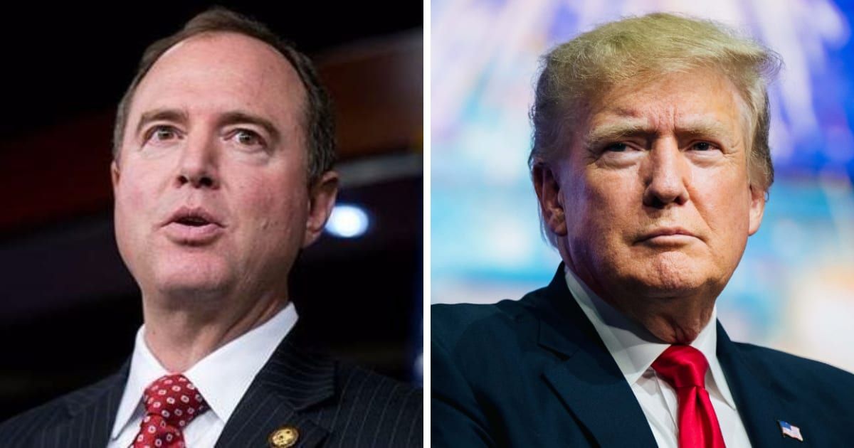 Adam Schiff said intelligence officials should limit briefings to Donald Trump over trust concerns (@RepAdamSchiff/X, Getty Images)