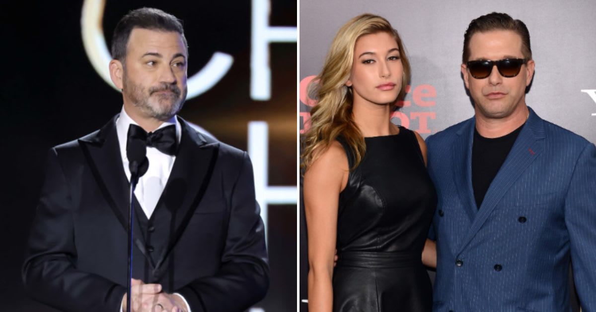 Hailey Bieber's father Stephen Baldwin (R) criticized Jimmy Kimmel's Oscars jab at his daughter (Getty Images)