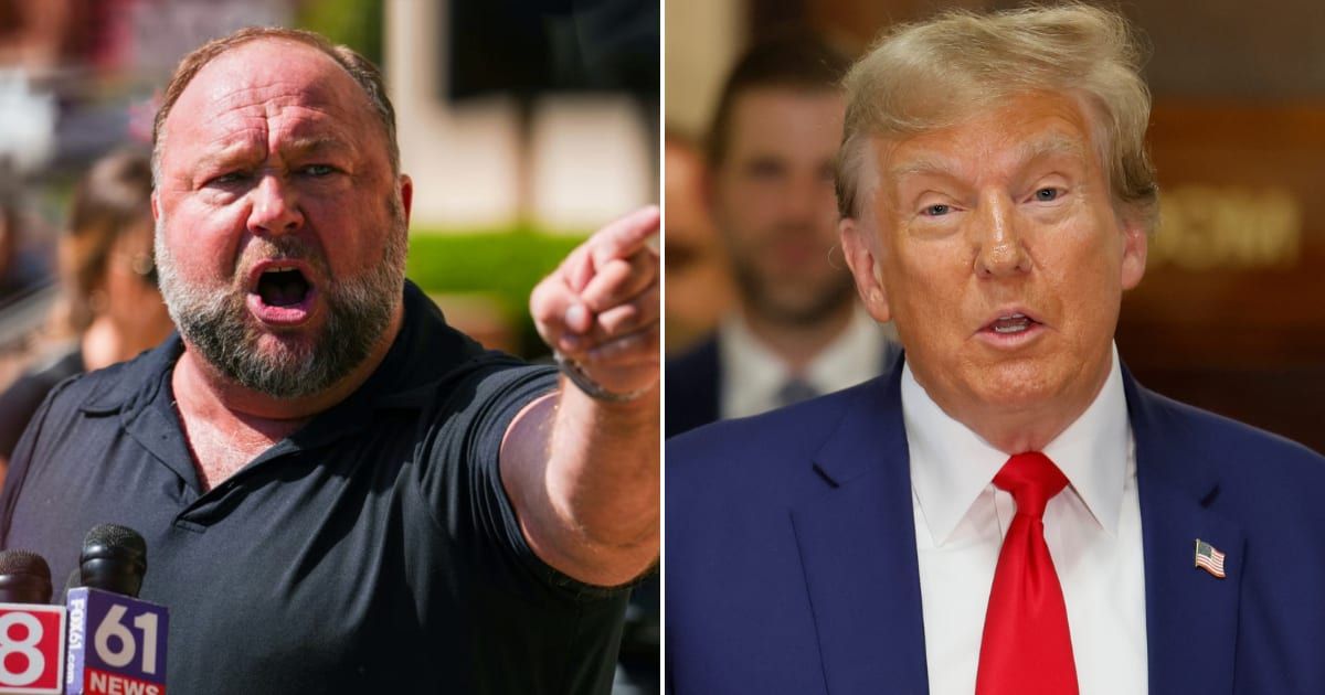 Alex Jones slammed former President Donald Trump for taking credit for quick approval of the Covid-19 vaccine (Getty Images)