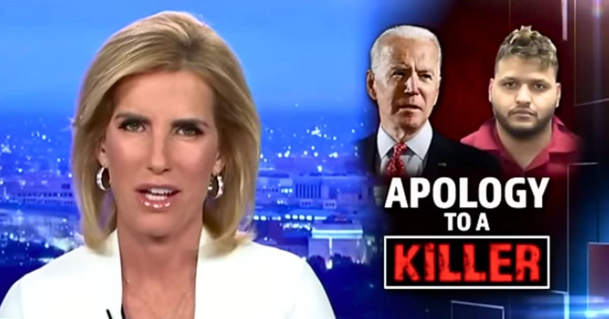 Laura Ingraham didn't hold back as she delved into what she termed an 'apology to a killer' by President Biden (FoxNews/YouTube)