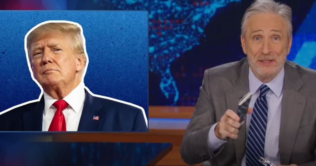 Jon Stewart criticized the GOP's perceived claim to patriotism and revolutionary history, questioning the authenticity of displays like flag-waving and constitutional references (The Daily Show/YouTube)