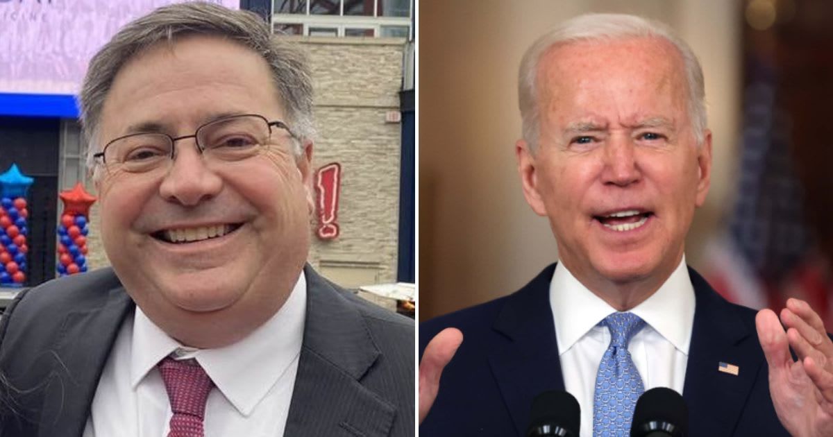 Former Kansas GOP Chair Mike Kuckelman blasted state party officials over Joe Biden's effigy being punched, kicked, and struck with a baseball bat during a fundraising event (Mike Kuckelman/Facebook, Getty Images)