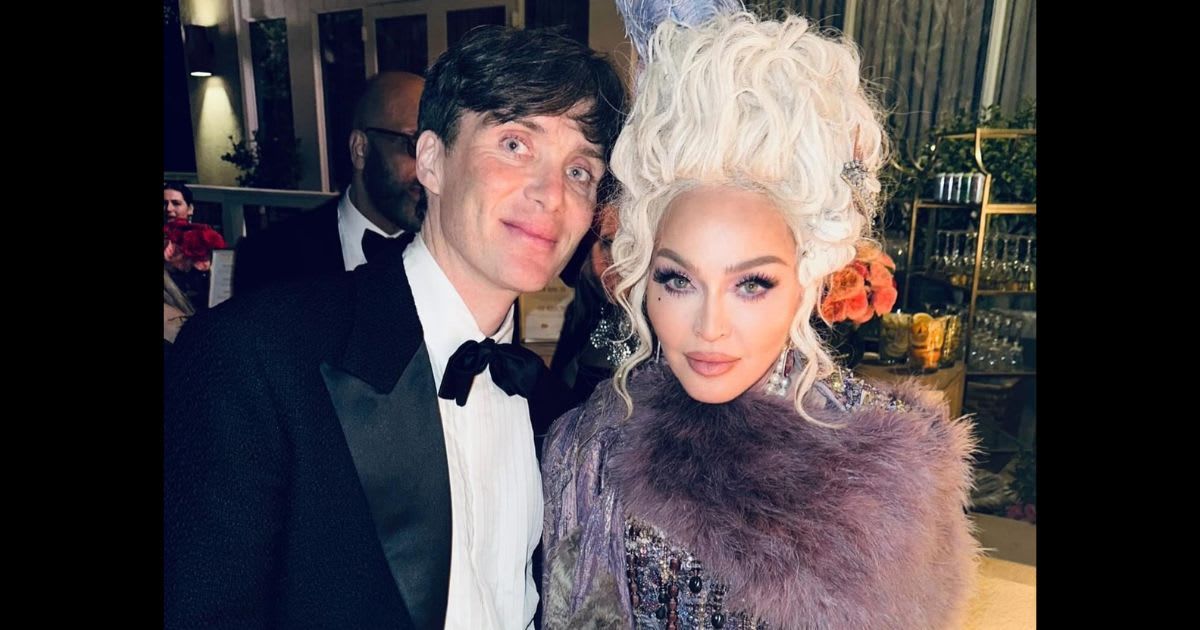 Madonna with Cillian Murphy at her Oscars afterparty (@madonna/Instagram)