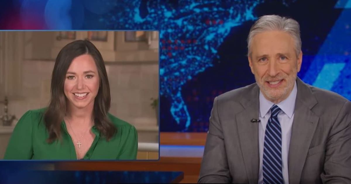 Jon Stewart critiqued Sen Katie Britt's response to President Biden's State of the Union, highlighting a line he believed didn't receive sufficient ridicule (The Daily Show)