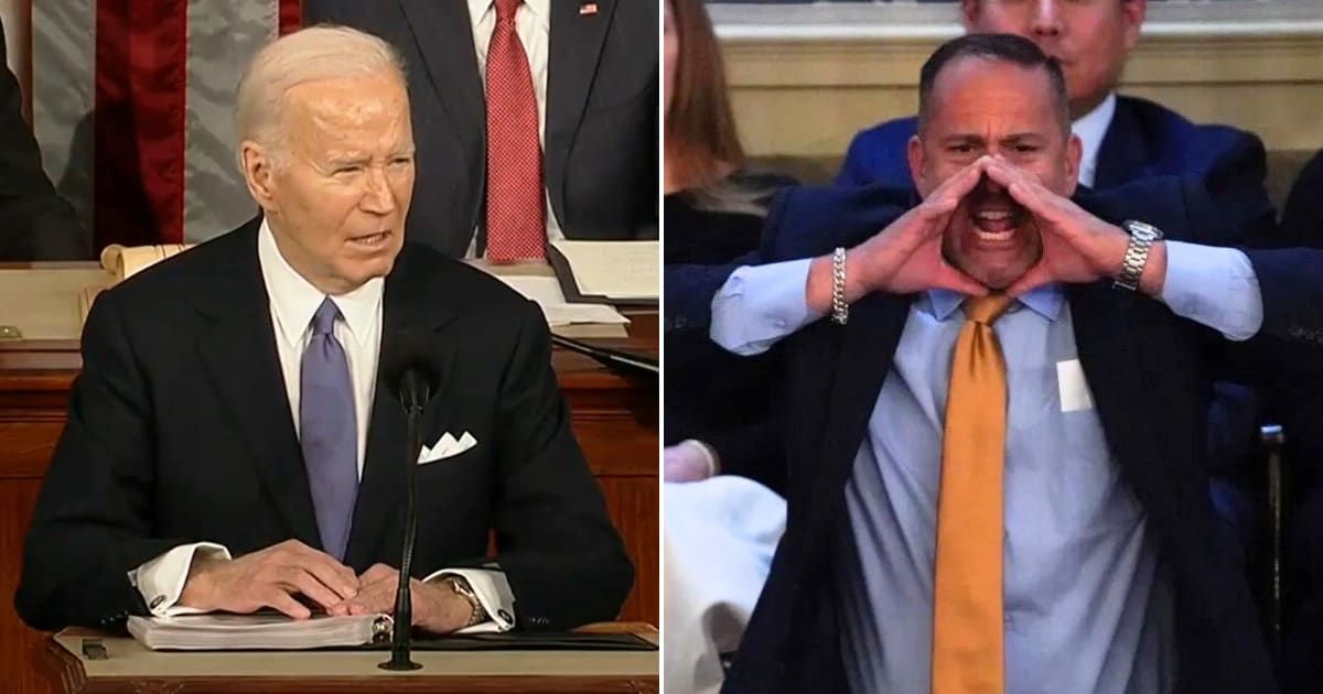 Steve Nikoui, who lost his son in Kabul during Joe Biden's botched withdrawal from Afghanistan, had an emotional outburst during the State of the Union address
(YouTube/Fox News)