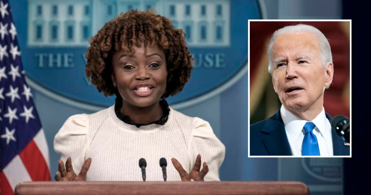 White House Press Secretary Karine Jean-Pierre recently fielded unexpected questions regarding the digital alteration of photographs of President Biden (Getty Images)