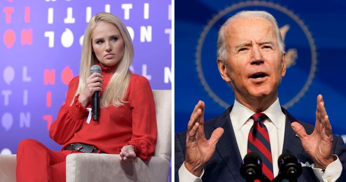 Tomi Lahren stirred controversy by criticizing President Biden's allocation of $300 million in aid to Ukraine (Getty Images)