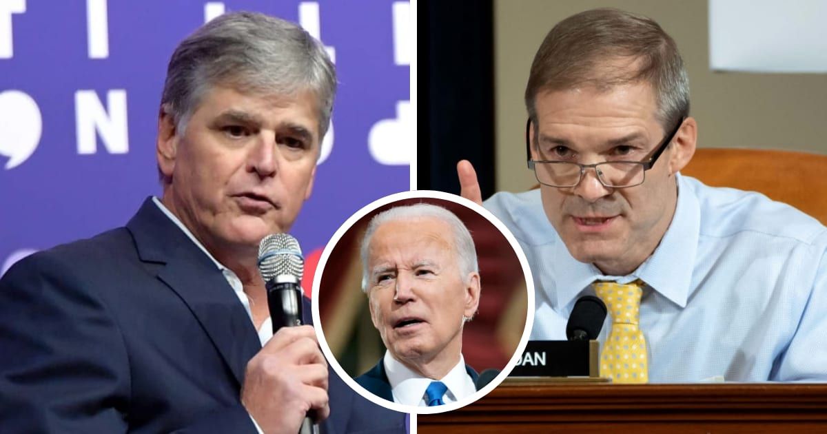 Jim Jordan told Sean Hannity that Joe Biden withheld classified documents for his ghostwriter (Fox News, Getty Images)