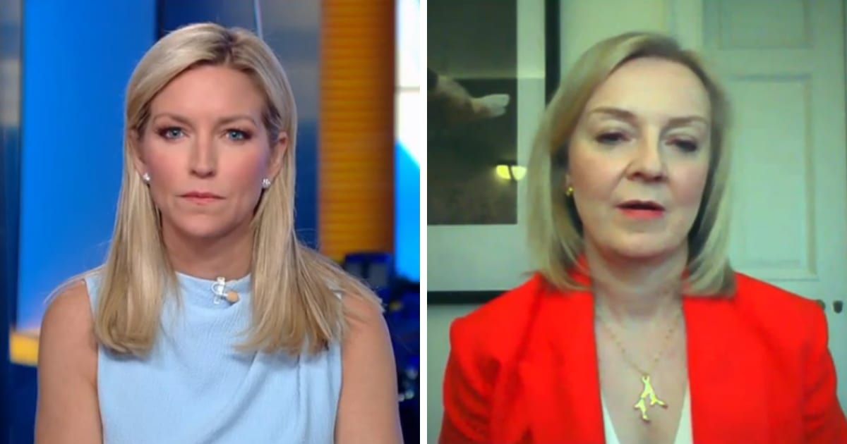 Ainsley Earhardt and Liz Truss on March 13, 2024 episode of 'Fox & Friends' Screengrab/Fox News)