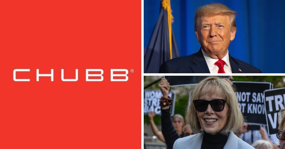 Insurance firm Chubb said the $91.6M bond given to Donald Trump in E Jean Carroll's case was 'fully collateralized' (@Chubb/X, Getty Images, Stephanie Keith / Getty Images)