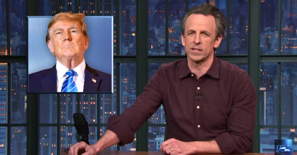 Seth Meyers 'disagreed' with a newly published claim about Donald Trump complimenting Adolf Hitler (@LateNightSeth/Youtube)