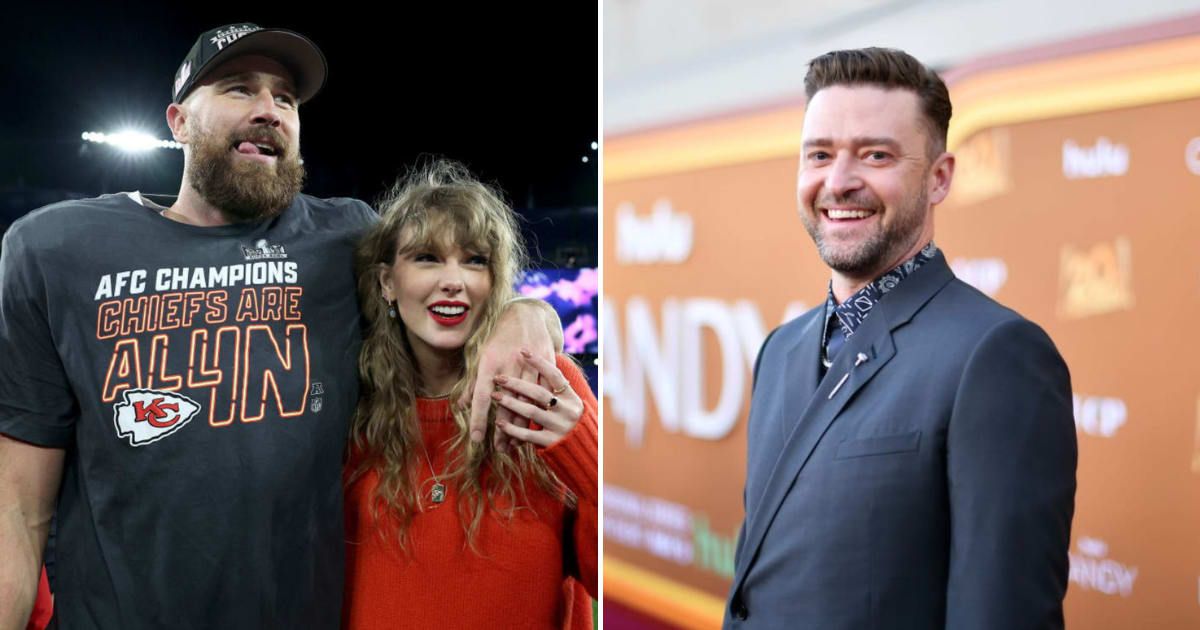 Travis Kelce attends Justin Timberlake's concert without Taylor Siwft (Getty Images)