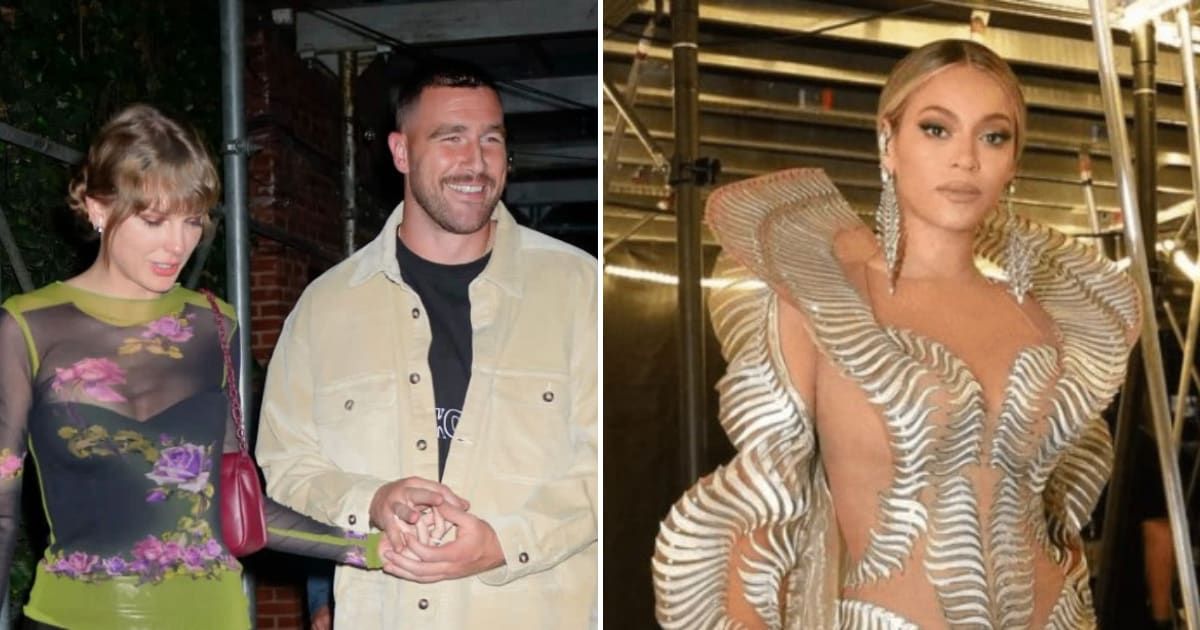 Travis Kelce attended Beyonce's Oscars afterparty without girlfriend Taylor Swift (Gotham/GC Images, @beyonce/Instagram)