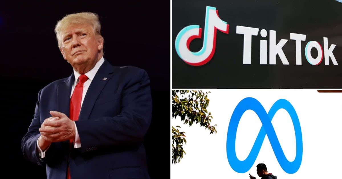 Donald Trump claimed Facebook is a bigger threat to democracy than TikTok in a Truth Social rant (Getty Images)