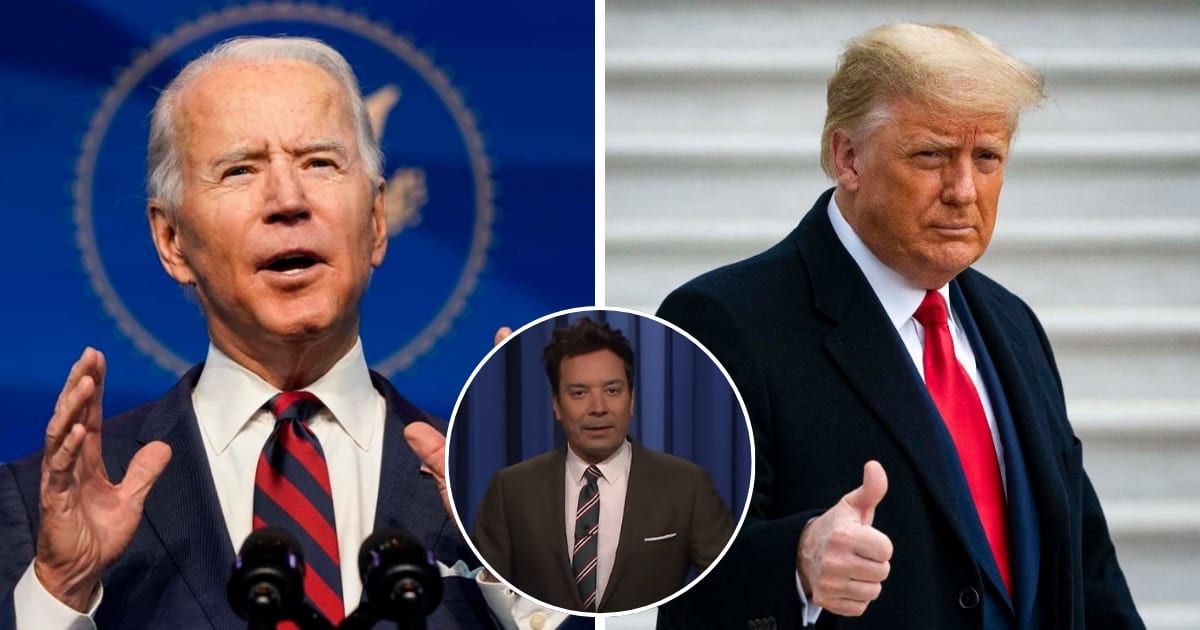 'The Tonight Show Starring Jimmy Fallon' host did not miss out an opportunity to take a hilarious jab at President Joe Biden and Donald Trump (The Tonight Show Starring Jimmy Fallon/YouTube, Getty Images)