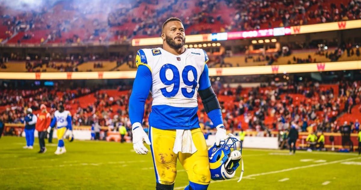 Aaron Donald, the legendary defensive tackle of the Los Angeles Rams, announced his retirement from professional football (@aarondonald99/Instagram)