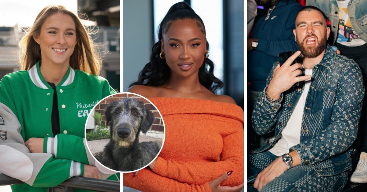 Travis Kelce (R) and his ex-girlfriend Kayla Nicole have tried to uplift Kylie Kelce's (L) mood after her dog's death (Instagram/@kykelce, @iamkaylanicole, @killatrav)