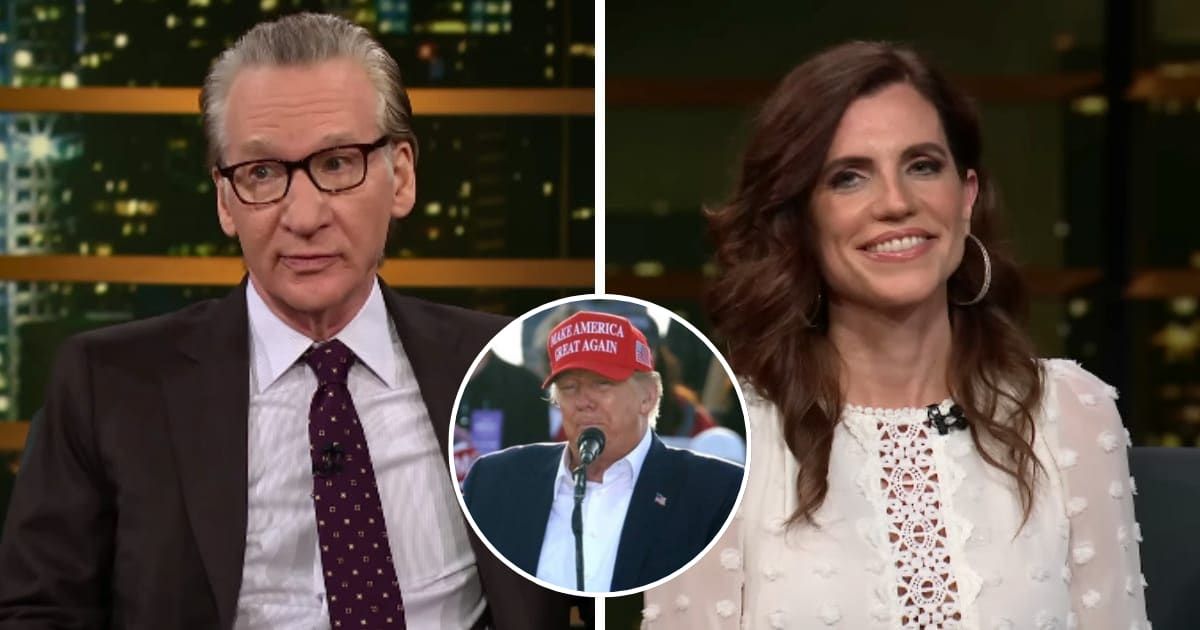 Bill Maher and Nancy Mace pondered on whether she would like to be Donald Trump's running mate (@RealTime/Youtube, Getty Images)