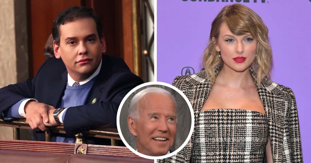 George Santos has taken aim at Taylor Swift, insinuating that if the pop superstar were to endorse President Joe Biden's reelection bid, it would be a case of poor judgment (Getty Images)