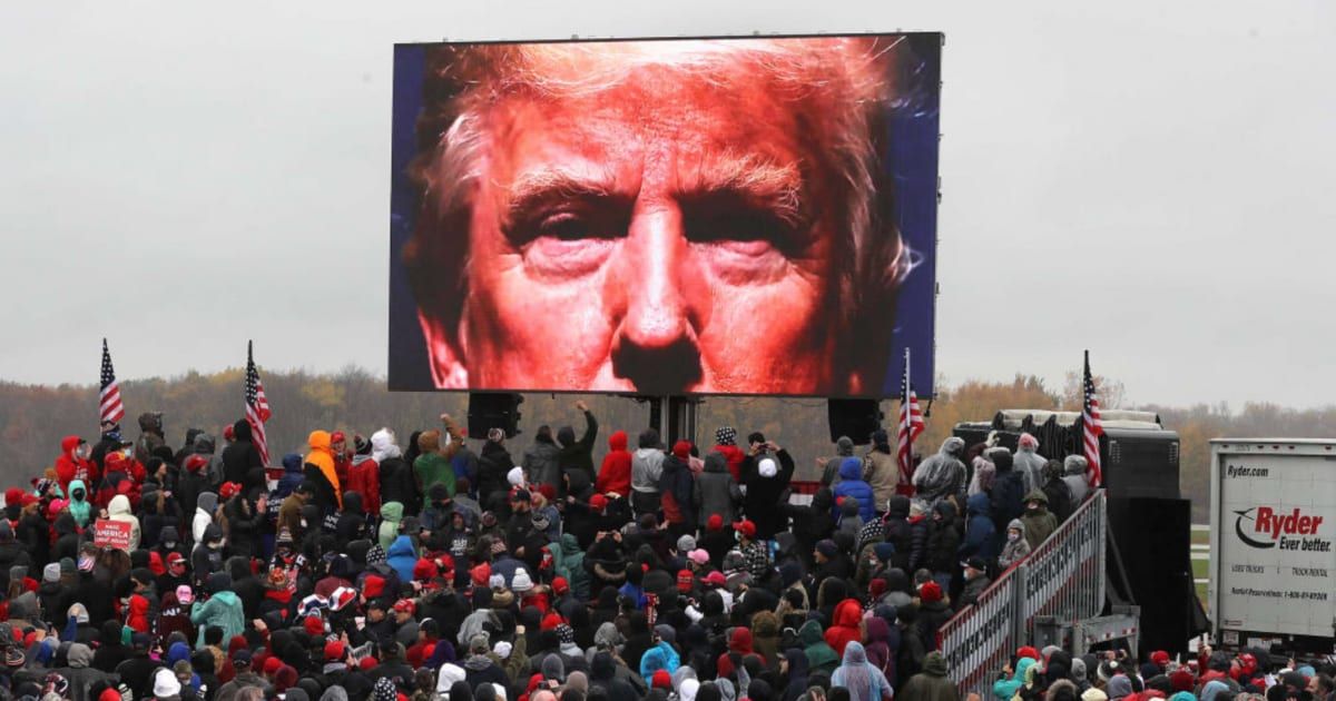 Former president Donald Trump predicted a 'bloodbath' if he loses the November 2024 presidential election at a rally in Dayton, Ohio (Getty Images)