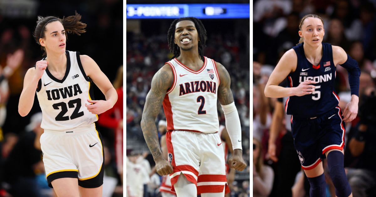 Caitlin Clark, Caleb Love and Paige Bueckers are among the stars who are dominating this college basketball season (Getty Images/Adam Bettcher, David Becker and Lance King)