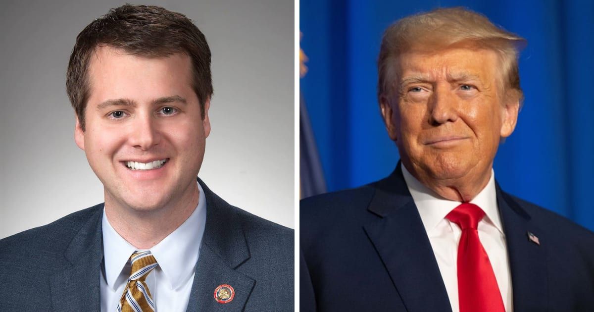 Derek Merrin received a last-minute endorsement from Donald Trump in Ohio's 9th district hours before polls start (Derek Merrin/Facebook, Getty Images)