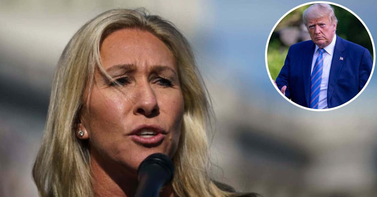 Rep Marjorie Taylor Greene accused Democrats of being against business owners as Donald Trump is unable to secure bond in the NY civil fraud case (Getty Images)