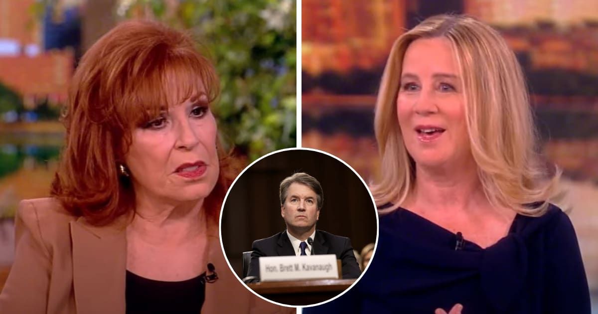 The View' co-host Joy Behar called out male audience members for their lack of support towards Christine Blasey Ford, who accused Brett Kavanaugh of sexual assault (The View/Getty Image)