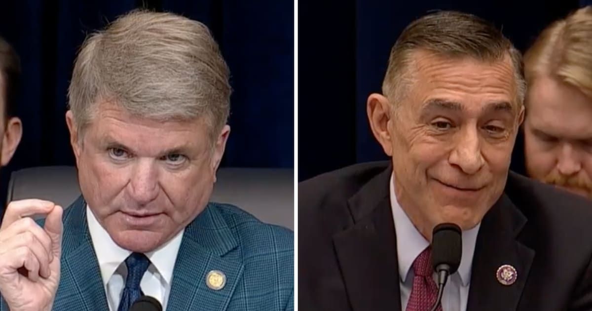 Michael McCaul was caught uttering an expletive at Darrel Issa during a congressional hearing (Screenshots/FOX News)