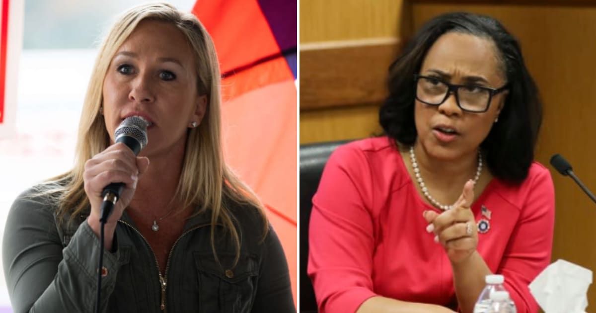 Marjorie Taylor Greene is seeking to have Fulton County District Attorney Fani Willis disbarred (Getty Images)