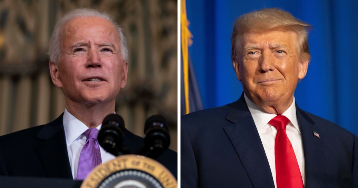 President Joe Biden's campaign trolled Donald Trump's unimpressive fundraising in February (Getty Images)