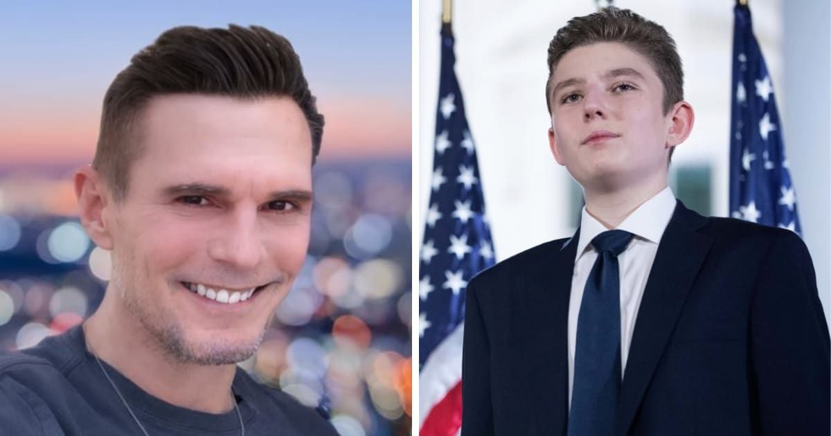 Mike Sington ignited widespread outrage when he took to X and declared that Barron Trump was 'fair game' on his 18th birthday (Mike Sington/X, Getty Images)