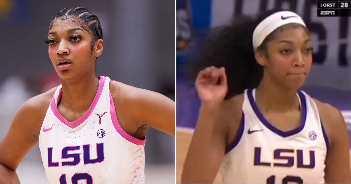 LSU Tigers star Angel Reese waves goodbye to Middle Tennessee State player who fouled out (Getty Images, @sportingnews/X)