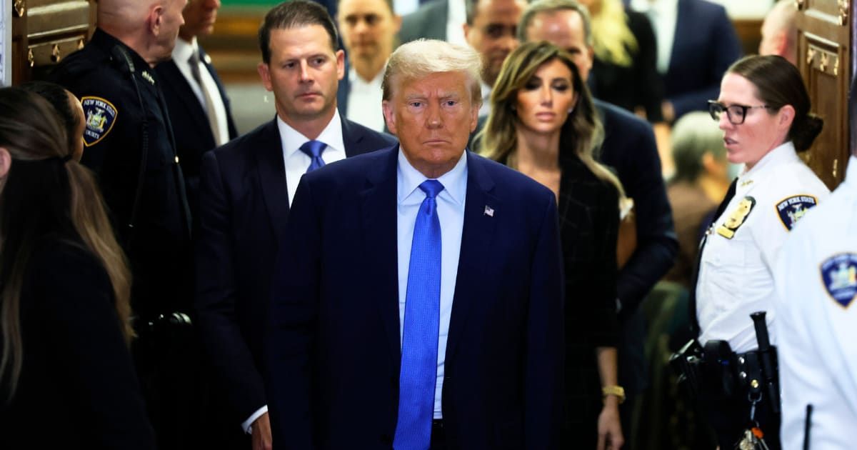 Donald Trump's hotly-anticipated first criminal trial was scheduled to commence Monday but has now been delayed due to new revelations (Michael M Santiago/Getty Images)
