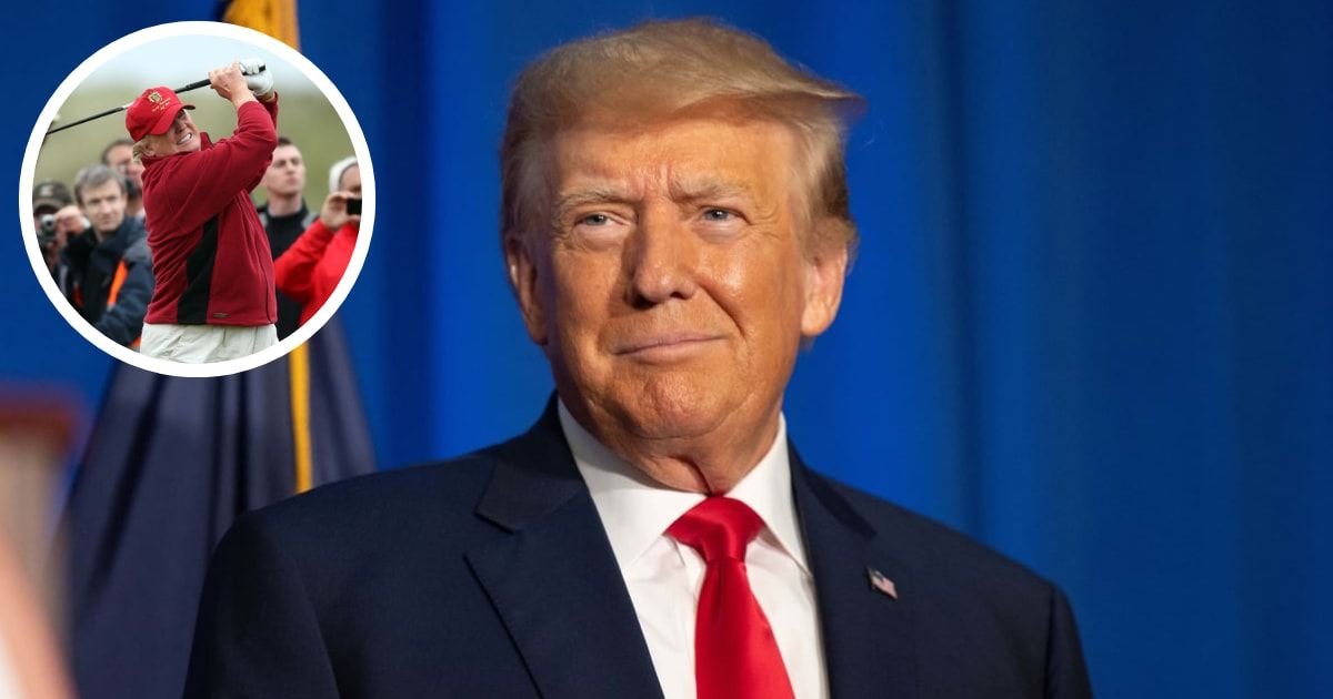 Donald Trump was spotted golfing despite failing to secure $464 million to post the bond in the civil fraud ruling (Getty Images)