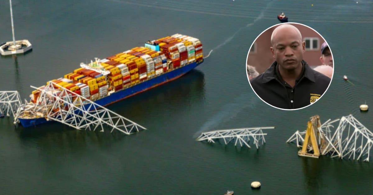 Wes Moore said the vessel lost power shortly before it crashed into the Baltimore bridge (Getty Images, YouTube/WUSA 9)