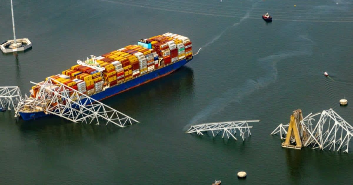 Cargo ship Dali collided into the Francis Scott Key Bridge nearly 20 minutes after it began its journey (Getty Images)